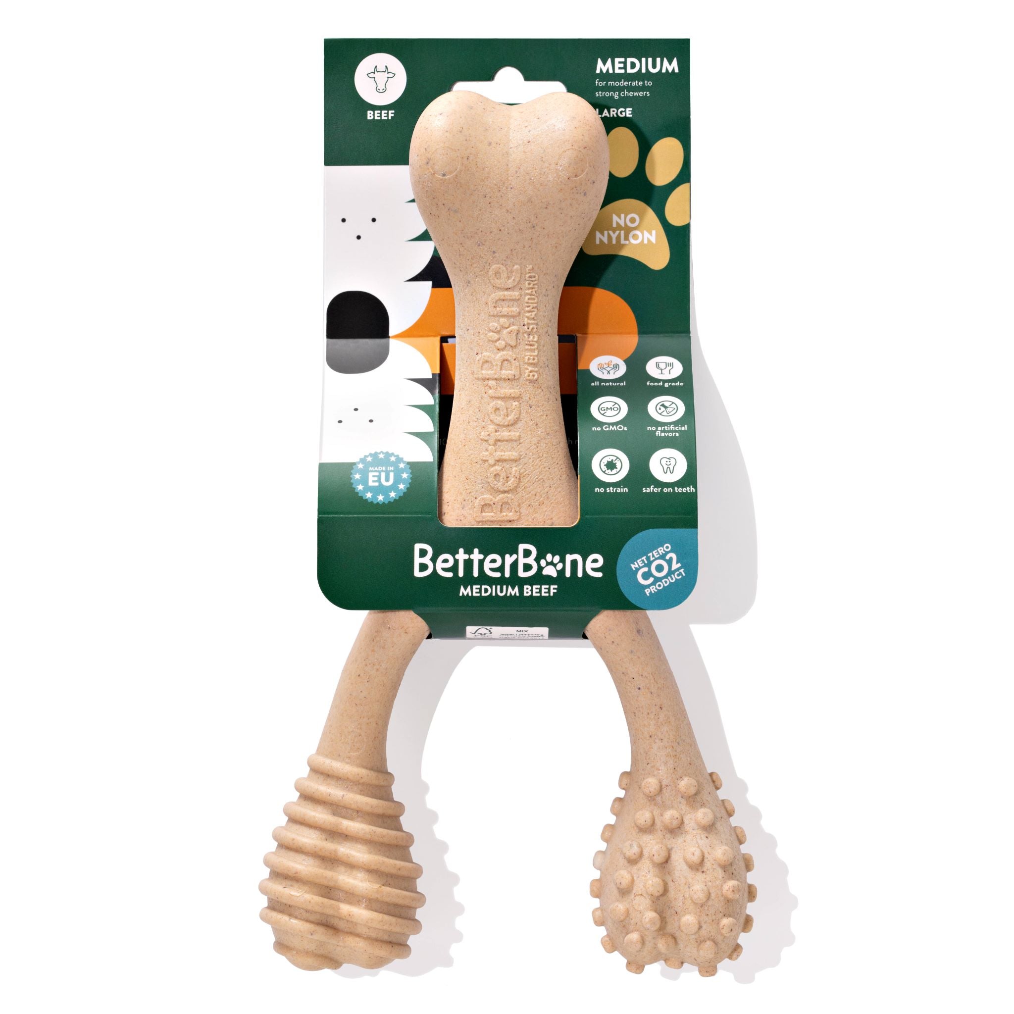 BetterBone MEDIUM Durability CHEW TOY: Perfect Chew for Everyday Chewers | Naturally Derived Ingredients, Eco-Friendly, Non-Toxic
