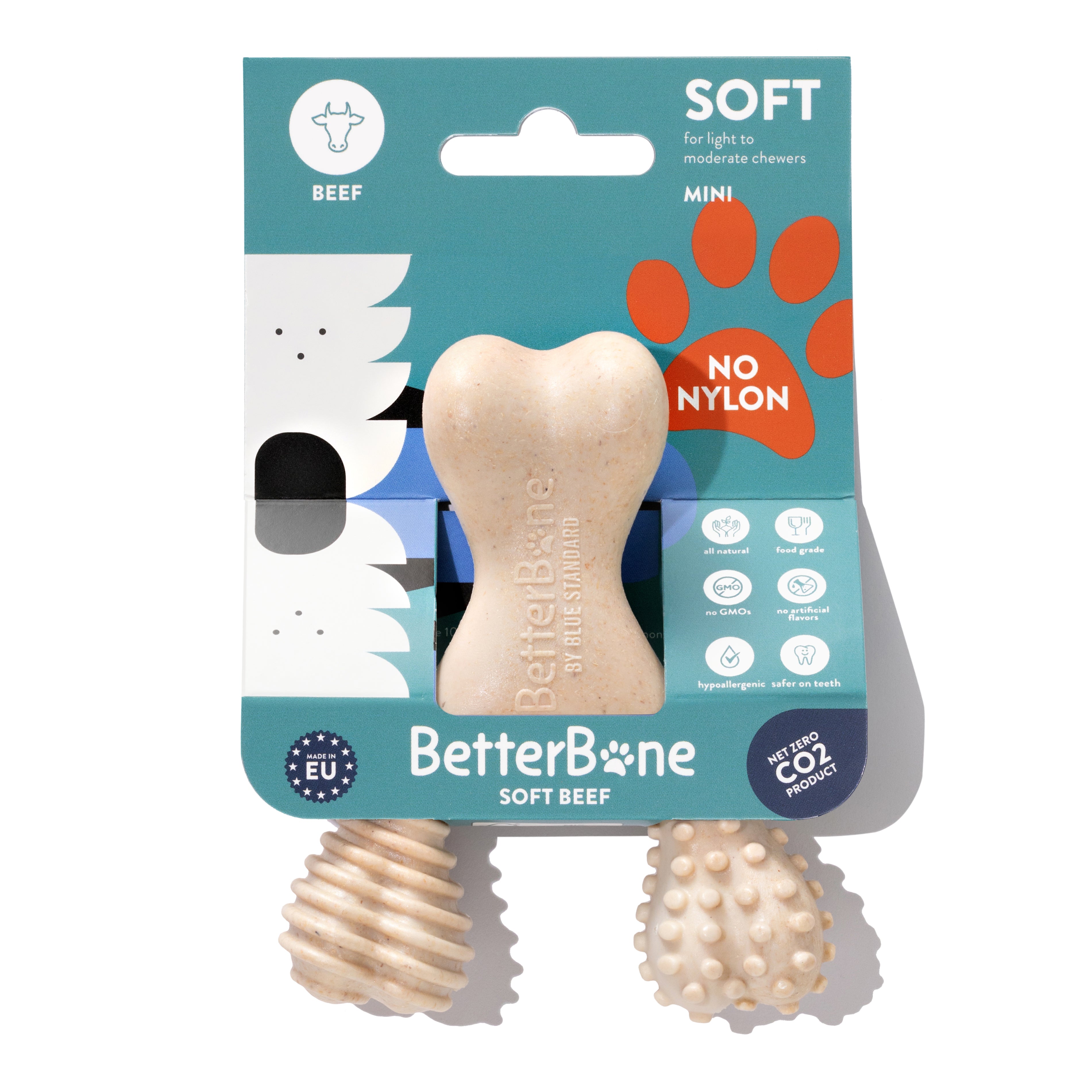 BetterBone SOFT Durability CHEW TOY: Natural Plant-Based Ingredients, Perfect for Teething Puppies, Senior Dogs & Gentle Chewers