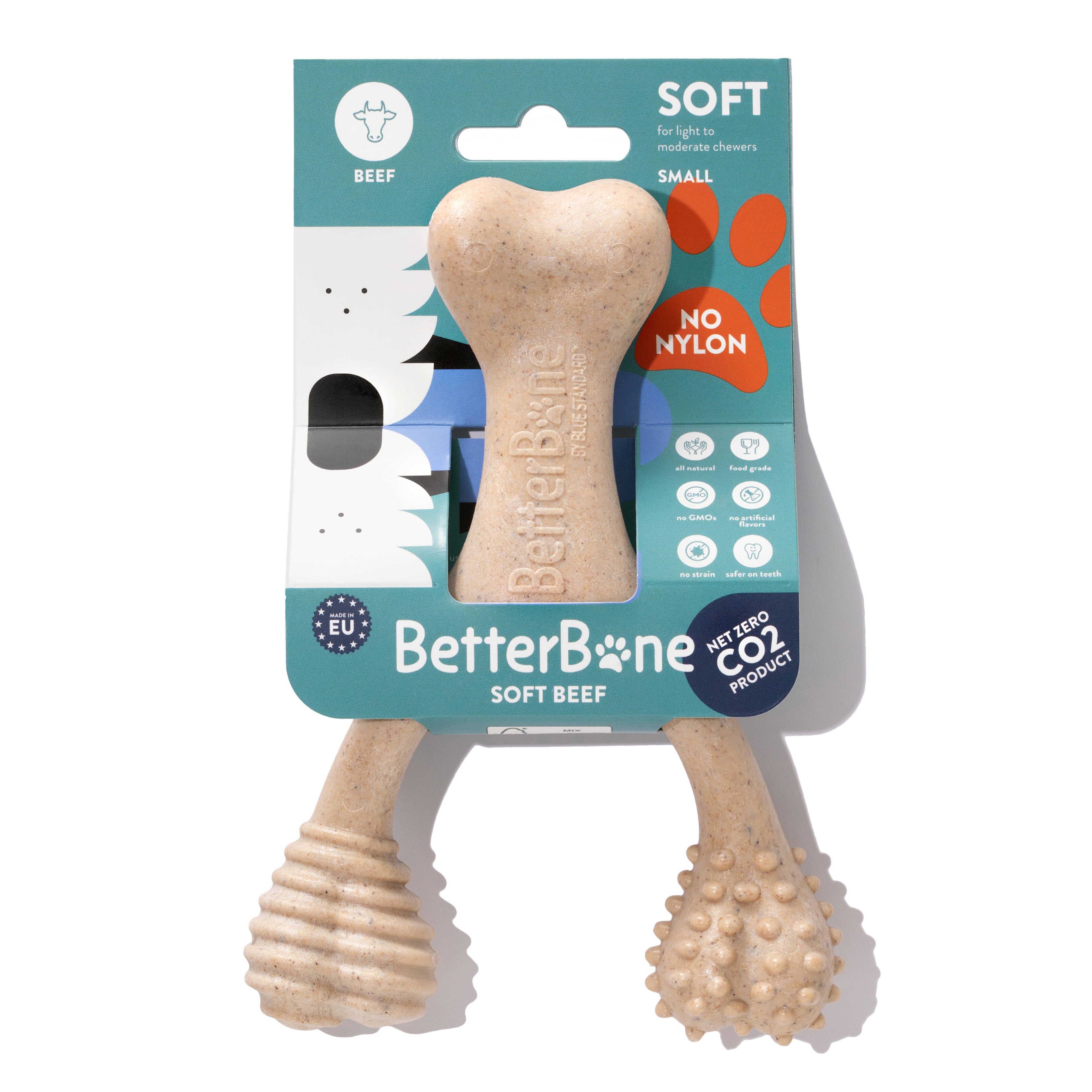 BetterBone SOFT Durability CHEW TOY: Natural Plant-Based Ingredients, Perfect for Teething Puppies, Senior Dogs & Gentle Chewers